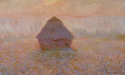 Graanstapel, zon in de mist, 1891